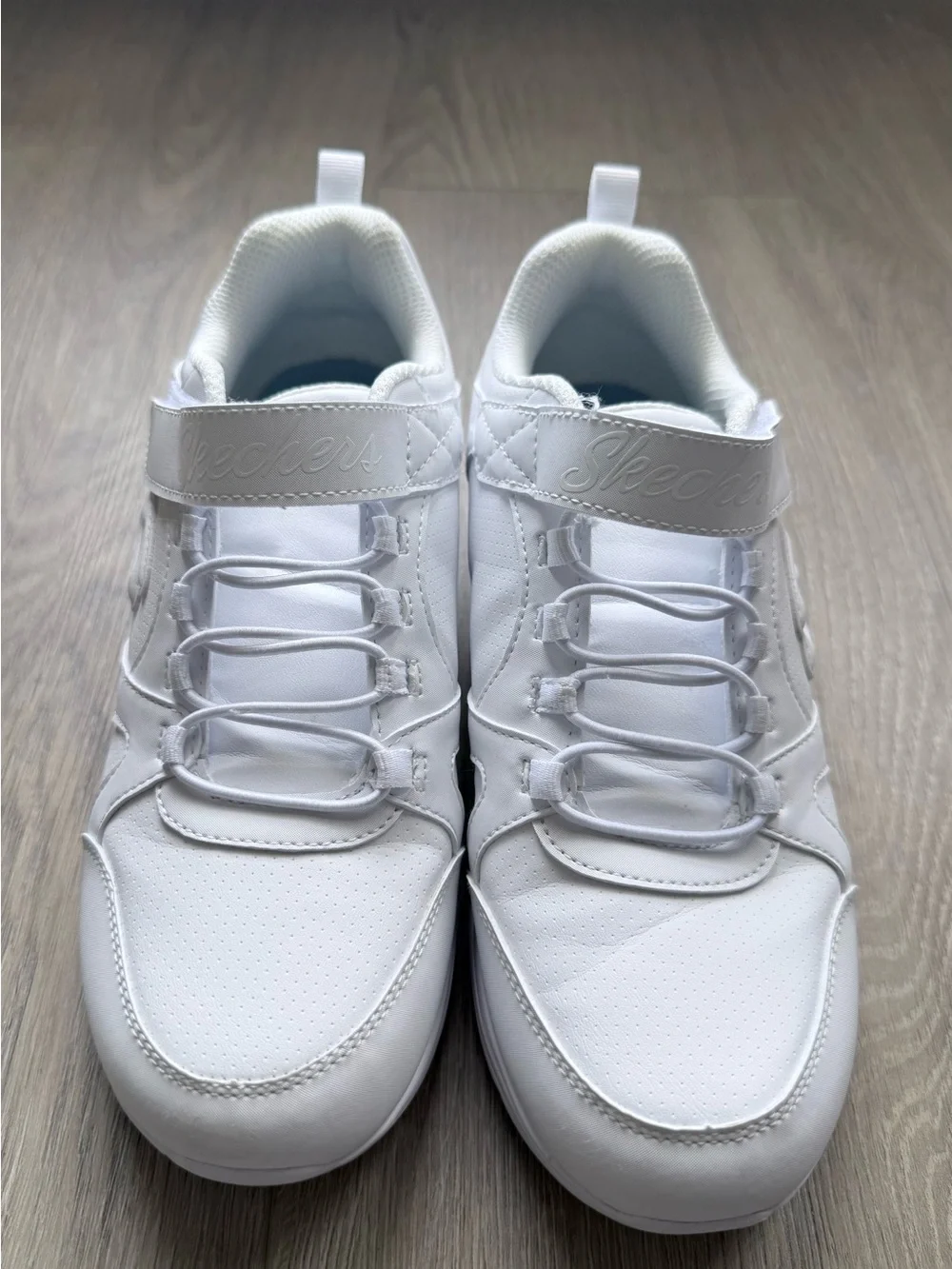 Skechers Kids White Slip-On Athletic Sneakers with Hook-and-Loop Strap